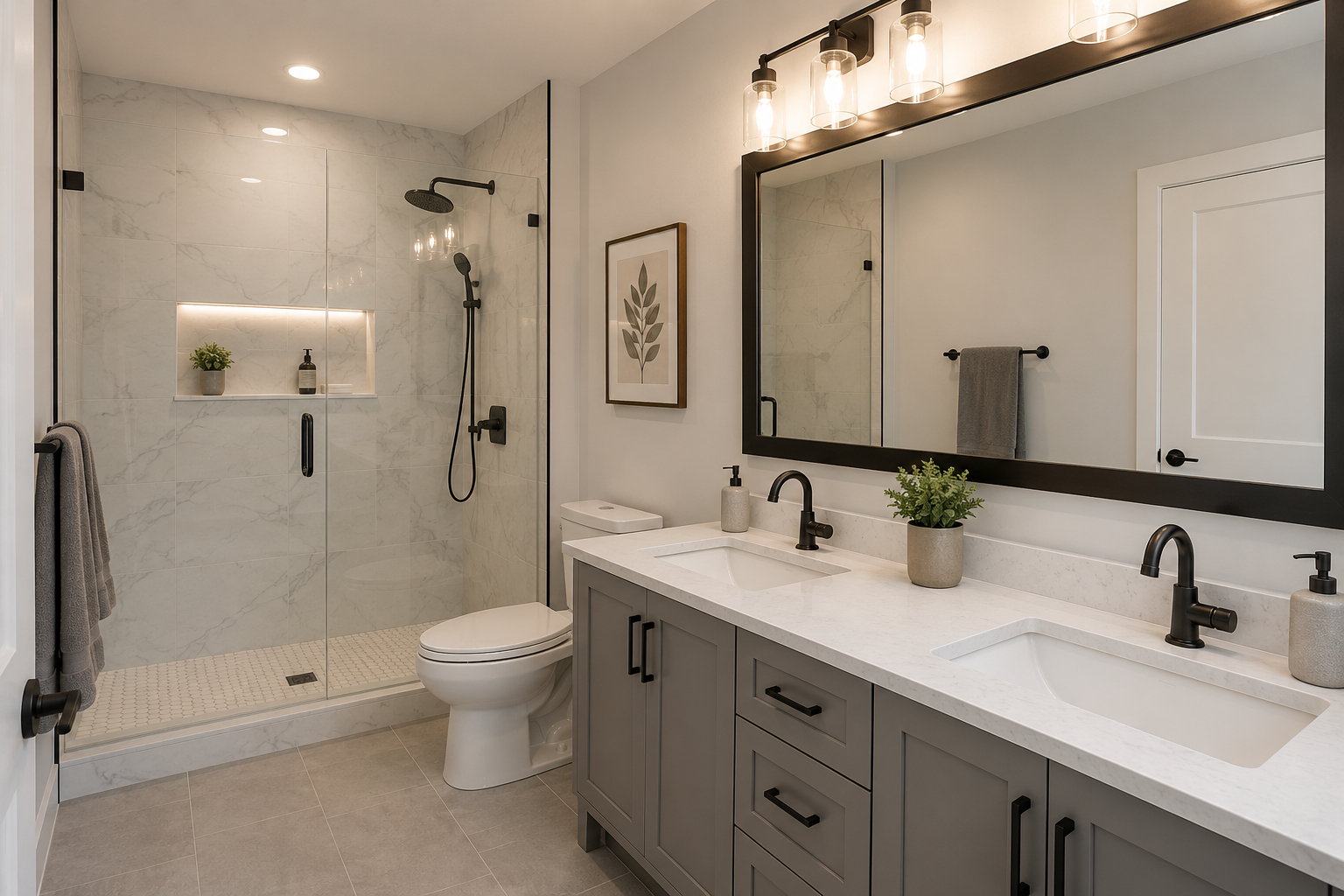 Services Modern bathroom remodeling service by Bro General Services Inc in New York